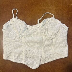 URBAN Romantics White Eyelet Crop Top